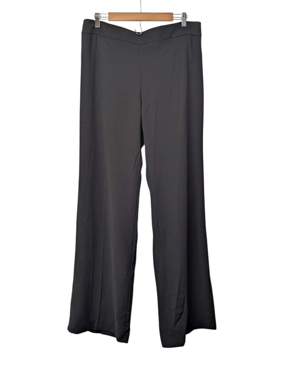 ZARA Women's Black Wide Leg Dress Pants Size XL Crepe Polyester Zip Closure NWT